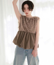 titivate | 前後2wayフェザーペプラムトップス/ベスト(ベスト)