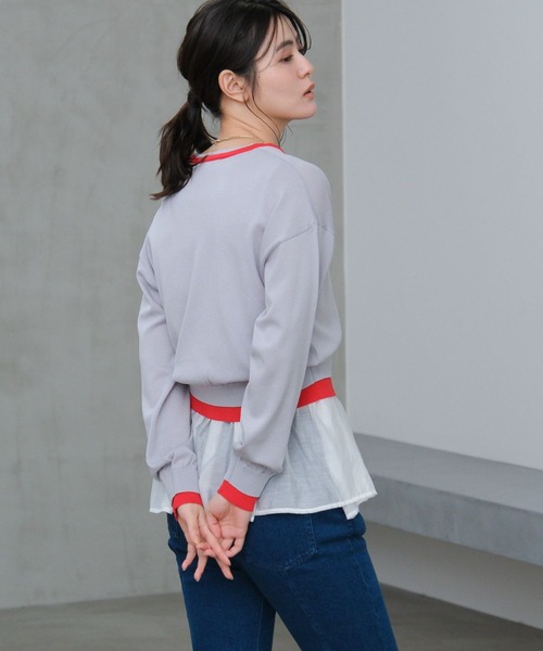 LAKOLE（ラコレ）の「14ゲージレイヤード風クルーカーディガン / 659891（カーディガン/ボレロ・レディース・オフホワイト/ベージュ/グレー/ホワイト・FREE）」の9枚目の写真