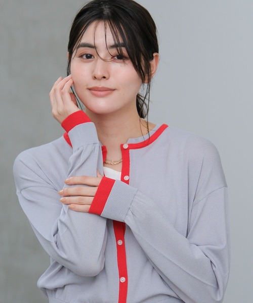 LAKOLE（ラコレ）の「14ゲージレイヤード風クルーカーディガン / 659891（カーディガン/ボレロ・レディース・オフホワイト/ベージュ/グレー/ホワイト・FREE）」の11枚目の写真