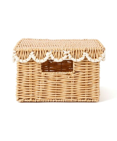 Francfranc(フランフラン)の「スカラップ 収納ボックス L 幅26×奥行33×高さ16cm ラタン風 収納(収納グッズ・レディース・ホワイト・FREE)」の2枚目の写真