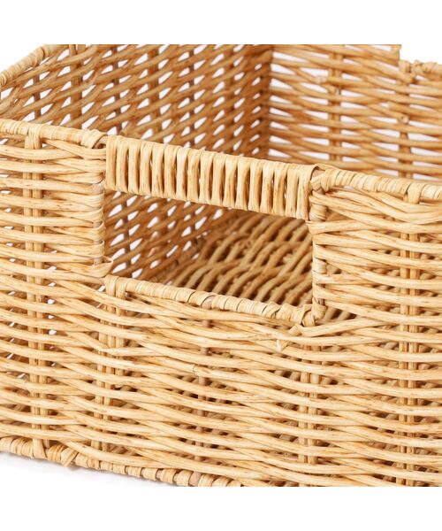 Francfranc(フランフラン)の「スカラップ 収納ボックス L 幅26×奥行33×高さ16cm ラタン風 収納(収納グッズ・レディース・ホワイト・FREE)」の5枚目の写真