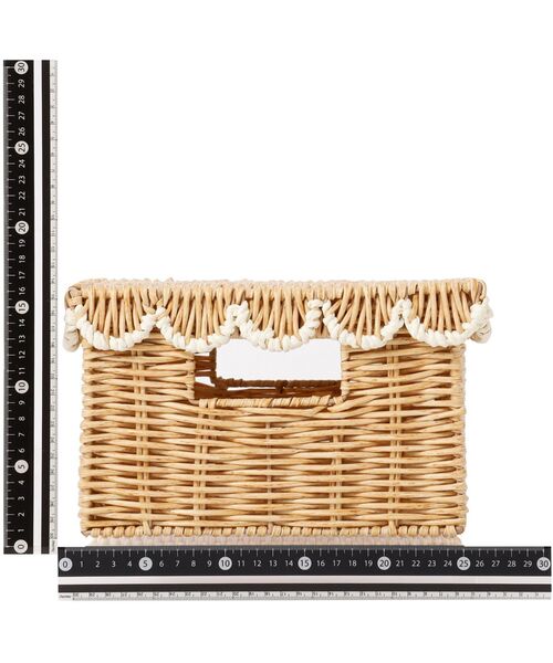 Francfranc(フランフラン)の「スカラップ 収納ボックス L 幅26×奥行33×高さ16cm ラタン風 収納(収納グッズ・レディース・ホワイト・FREE)」の7枚目の写真