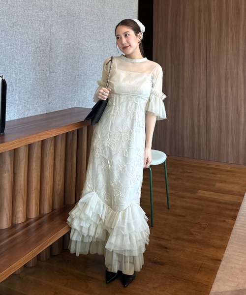エンブロイダリーフリルセットドレス / embroidery frill set dress