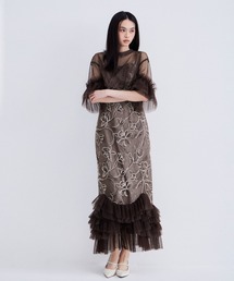 チュールドレープスパンコールドレス / tulle drape spangle dress