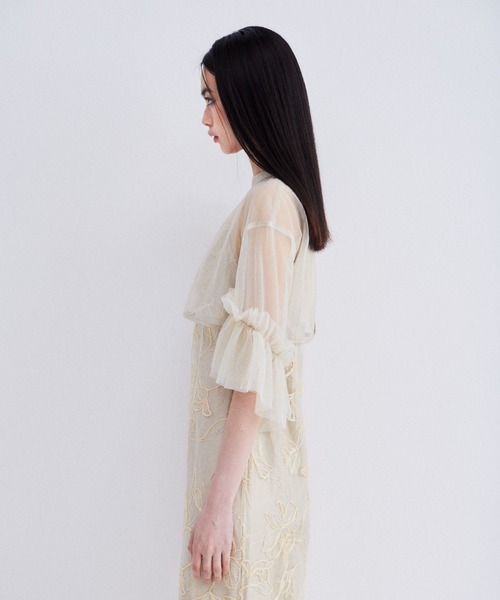 ANDRESD（アンドレスド）の「エンブロイダリーフリルセットドレス / embroidery frill set dress（ドレス・レディース・グレー/ベージュ/ブラウン/ブラック・L/M/S）」の20枚目の写真