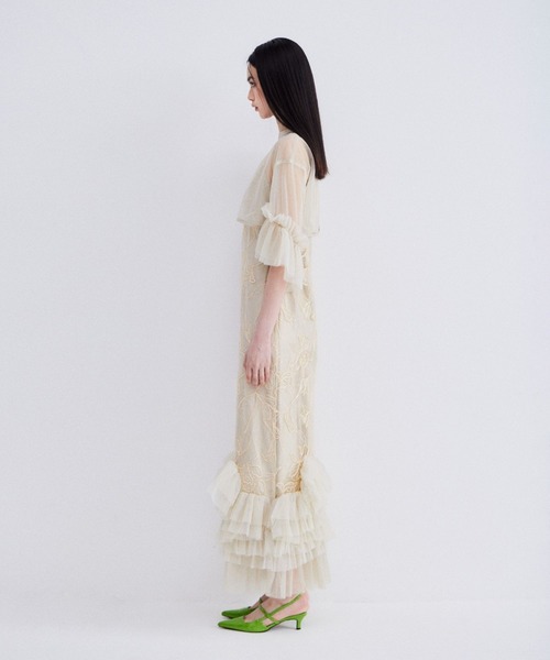 ANDRESD（アンドレスド）の「エンブロイダリーフリルセットドレス / embroidery frill set dress（ドレス・レディース・グレー/ベージュ/ブラウン/ブラック・L/M/S）」の17枚目の写真
