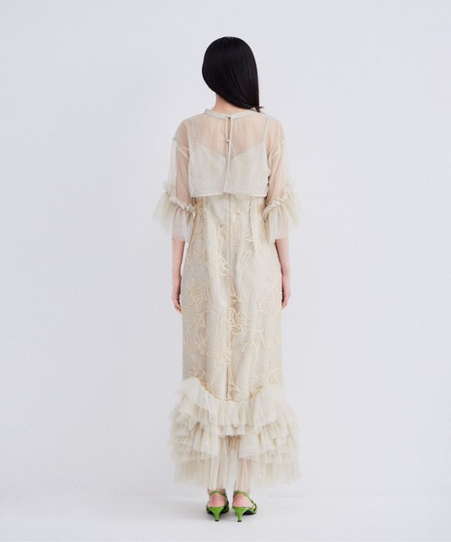 ANDRESD（アンドレスド）の「エンブロイダリーフリルセットドレス / embroidery frill set dress（ドレス・レディース・グレー/ベージュ/ブラウン/ブラック・L/M/S）」の18枚目の写真