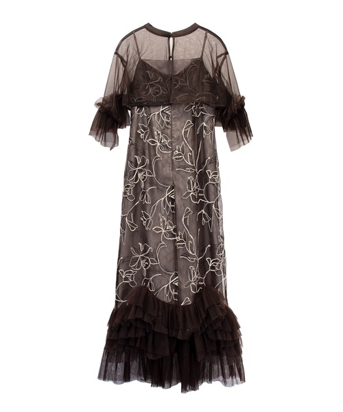 ANDRESD（アンドレスド）の「エンブロイダリーフリルセットドレス / embroidery frill set dress（ドレス・レディース・グレー/ベージュ/ブラウン/ブラック・L/M/S）」の14枚目の写真