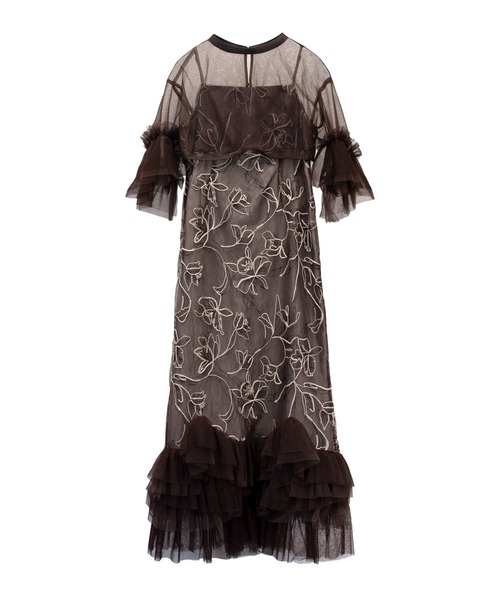 ANDRESD（アンドレスド）の「エンブロイダリーフリルセットドレス / embroidery frill set dress（ドレス・レディース・グレー/ベージュ/ブラウン/ブラック・L/M/S）」の13枚目の写真