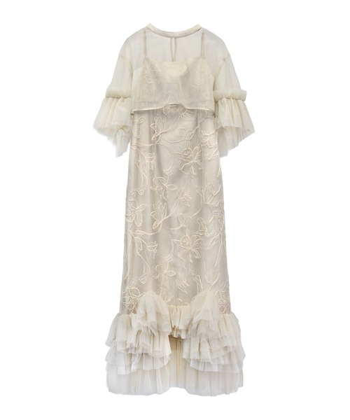 ANDRESD（アンドレスド）の「エンブロイダリーフリルセットドレス / embroidery frill set dress（ドレス・レディース・グレー/ベージュ/ブラウン/ブラック・L/M/S）」の10枚目の写真