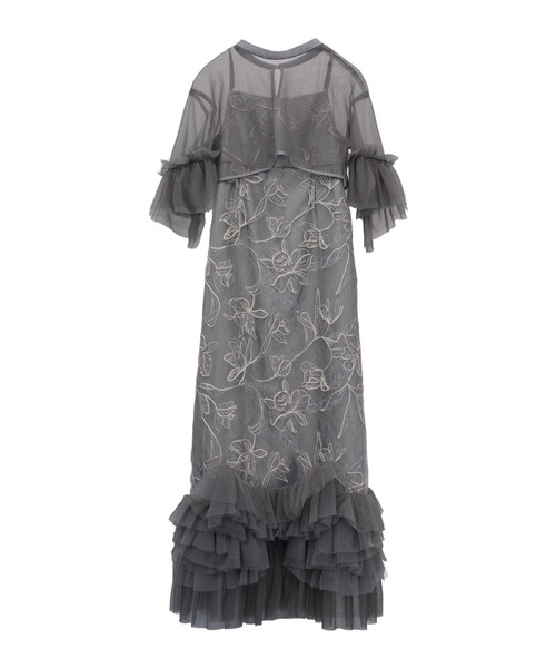 ANDRESD（アンドレスド）の「エンブロイダリーフリルセットドレス / embroidery frill set dress（ドレス・レディース・グレー/ベージュ/ブラウン/ブラック・L/M/S）」の11枚目の写真