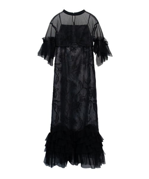 ANDRESD（アンドレスド）の「エンブロイダリーフリルセットドレス / embroidery frill set dress（ドレス・レディース・グレー/ベージュ/ブラウン/ブラック・L/M/S）」の12枚目の写真
