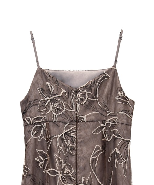 ANDRESD（アンドレスド）の「エンブロイダリーフリルセットドレス / embroidery frill set dress（ドレス・レディース・グレー/ベージュ/ブラウン/ブラック・L/M/S）」の8枚目の写真