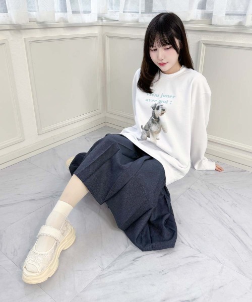 F i.n.t（フィント）の「シュナウザーのリオ君プリントスウェット（スウェット・レディース・レッド/ミント・FREE）」の4枚目の写真