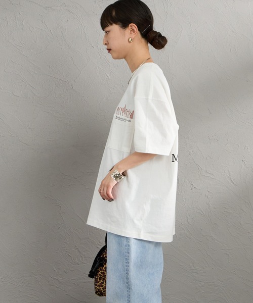 Manhattan Portage（マンハッタンポーテージ）の「[MANHATTAN PORTAGE/マンハッタンポーテージ] 別注 ポケット刺繍ロゴ バックプリントTシャツ（Tシャツ/カットソー・レディース・ネイビー/ブラック/ベージュ/ライトグレー/ホワイト・XL/L/M/S）」の17枚目の写真