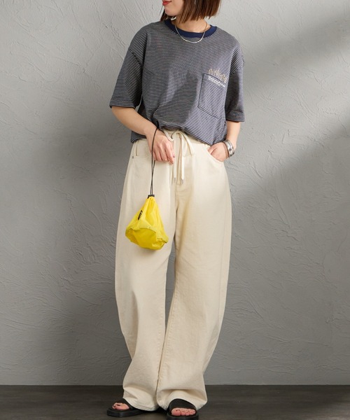 Manhattan Portage（マンハッタンポーテージ）の「[MANHATTAN PORTAGE/マンハッタンポーテージ] 別注 ポケット刺繍ロゴ バックプリントTシャツ（Tシャツ/カットソー・レディース・ネイビー/ブラック/ベージュ/ライトグレー/ホワイト・XL/L/M/S）」の11枚目の写真