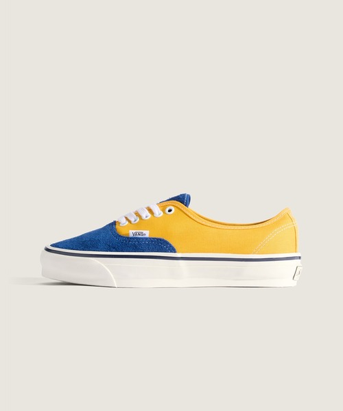 VANS(バンズ)の「VANS PREMIUM オーセンティック / LX Authentic 44 SUEDE/CANVAS T VN000EBNICN1(スニーカー・メンズ・イエロー× ブルー・4.5/5/5.5/6/6.5/7/7.5/8/8.5/9/9.5/10/10.5/11/11.5/12)」の1枚目の写真