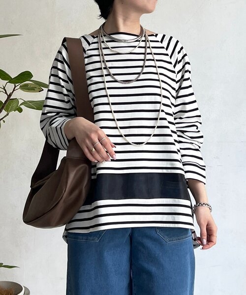 un dix cors（アンディコール）の「シアーラインシルケットプルオーバー（Tシャツ/カットソー・レディース・ブラック/オフホワイト/ホワイト・FREE）」の19枚目の写真