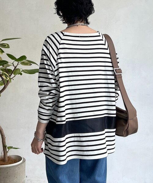 un dix cors（アンディコール）の「シアーラインシルケットプルオーバー（Tシャツ/カットソー・レディース・ブラック/オフホワイト/ホワイト・FREE）」の8枚目の写真