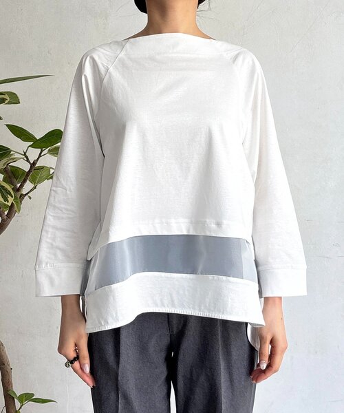 un dix cors（アンディコール）の「シアーラインシルケットプルオーバー（Tシャツ/カットソー・レディース・ブラック/オフホワイト/ホワイト・FREE）」の15枚目の写真