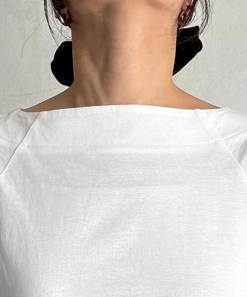 un dix cors（アンディコール）の「シアーラインシルケットプルオーバー（Tシャツ/カットソー・レディース・ブラック/オフホワイト/ホワイト・FREE）」の18枚目の写真