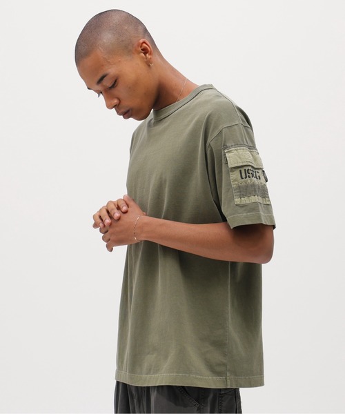 AVIREX（アヴィレックス）の「FADED S/S MIL. PKT T-SHIRT / フェイド ショートスリーブ ミリタリー ポケット Tシャツ / AVIREX / アヴィレックス（Tシャツ/カットソー・メンズ・オフホワイト/オリーブ/ブルーグレー/チャコール・LARGE/MEDIUM/XX-LARGE/X-LARGE）」の7枚目の写真