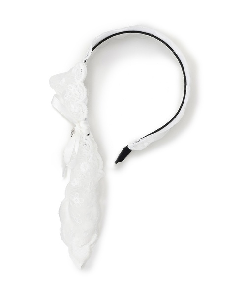 mezzo piano Junior（メゾピアノジュニア）の「レース＆リボンカチューシャ（その他ヘアアクセサリー・キッズ・オフホワイト・F）」の5枚目の写真