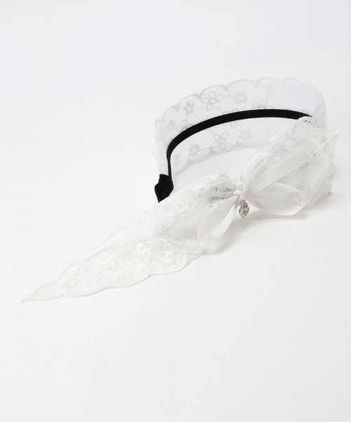 mezzo piano Junior（メゾピアノジュニア）の「レース＆リボンカチューシャ（その他ヘアアクセサリー・キッズ・オフホワイト・F）」の7枚目の写真
