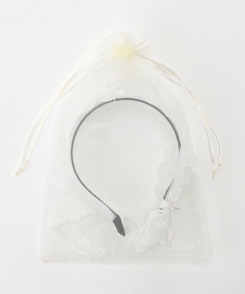 mezzo piano Junior（メゾピアノジュニア）の「レース＆リボンカチューシャ（その他ヘアアクセサリー・キッズ・オフホワイト・F）」の10枚目の写真