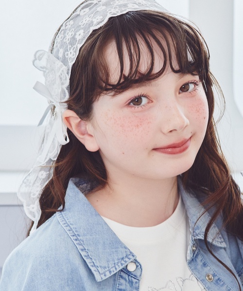 mezzo piano Junior（メゾピアノジュニア）の「レース＆リボンカチューシャ（その他ヘアアクセサリー・キッズ・オフホワイト・F）」の2枚目の写真