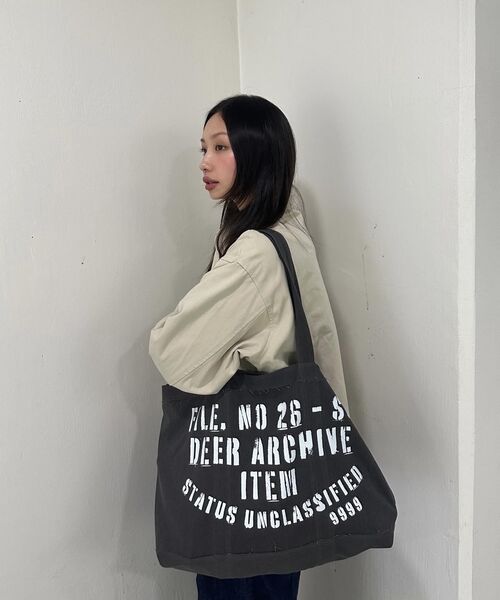 DEARMYDEER（ディアマイディア）の「ヴィンテージインデックスショルダーバッグ（チャコール）（ショルダーバッグ・レディース・その他・FREE）」の12枚目の写真