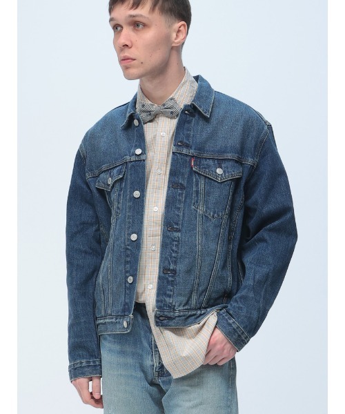 EDWIN(エドウィン)の「EDWIN (エドウィン) デニムジャケット ET1136-136 MidBlue 中色ブルー Gジャン デニム ジャケット アウター(デニムジャケット・メンズ・ブルー・LL/L/M)」の2枚目の写真