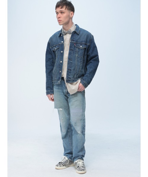 EDWIN(エドウィン)の「EDWIN (エドウィン) デニムジャケット ET1136-136 MidBlue 中色ブルー Gジャン デニム ジャケット アウター(デニムジャケット・メンズ・ブルー・LL/L/M)」の3枚目の写真