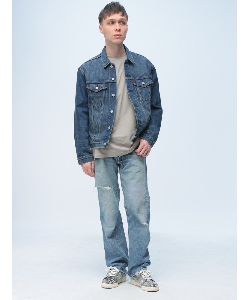 EDWIN(エドウィン)の「EDWIN (エドウィン) デニムジャケット ET1136-136 MidBlue 中色ブルー Gジャン デニム ジャケット アウター(デニムジャケット・メンズ・ブルー・LL/L/M)」の5枚目の写真