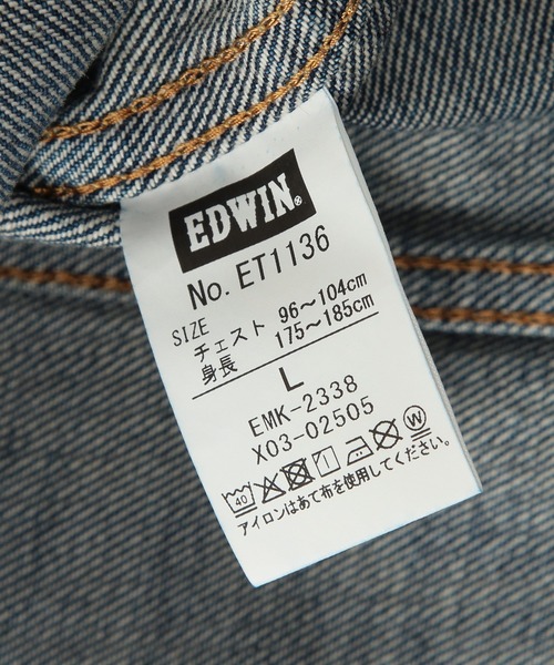 EDWIN(エドウィン)の「EDWIN (エドウィン) デニムジャケット ET1136-136 MidBlue 中色ブルー Gジャン デニム ジャケット アウター(デニムジャケット・メンズ・ブルー・LL/L/M)」の15枚目の写真