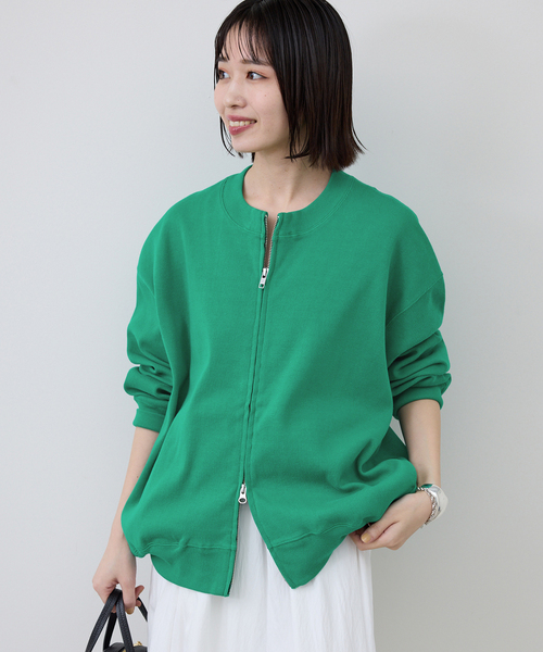 SLOBE IENA(スローブイエナ)の「《WEB限定/追加》ダブルZIPクルーネックカーディガン(カーディガン/ボレロ・レディース・ブラック/グリーン・FREE)」の15枚目の写真
