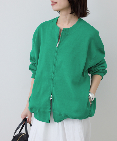 SLOBE IENA(スローブイエナ)の「《WEB限定/追加》ダブルZIPクルーネックカーディガン(カーディガン/ボレロ・レディース・ブラック/グリーン・FREE)」の16枚目の写真