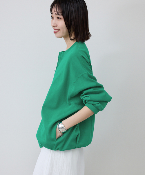SLOBE IENA(スローブイエナ)の「《WEB限定/追加》ダブルZIPクルーネックカーディガン(カーディガン/ボレロ・レディース・ブラック/グリーン・FREE)」の17枚目の写真