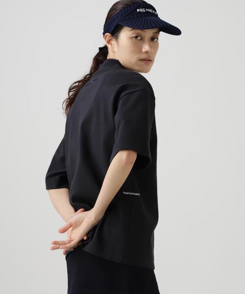 PEARLY GATES(パーリーゲイツ)の「【PGG】【直営店舗&公式オンライン限定】パルパーエコWメッシュ半袖モックネックカットソー (LADIES)(Tシャツ/カットソー・レディース・ホワイト/ネイビー・MEDIUM/SMALL)」の4枚目の写真