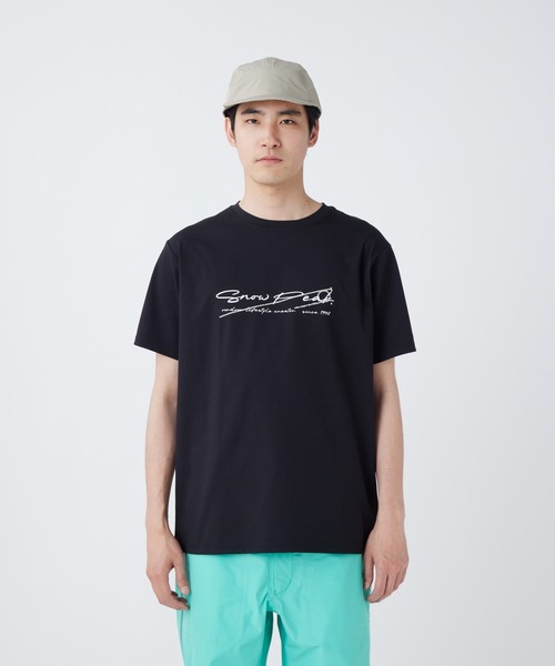 Snow Peak(スノーピーク)の「Snow Peak / SP Typography Dry T-Shirt タイポグラフィ ドライTシャツ(Tシャツ/カットソー・メンズ・オフホワイト/ブルー/ブラック・S/M/L/XL)」の3枚目の写真