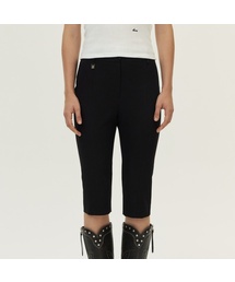 Back Slit Capri Pants, Black