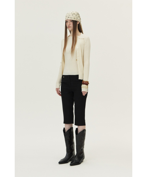 KUME(クメ)の「Back Slit Capri Pants, Black(その他パンツ・レディース・その他・LARGE/MEDIUM/SMALL)」の2枚目の写真