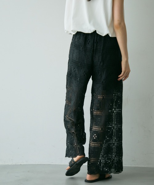 Trish（トリッシュ）の「スクエアレースイージーパンツ（その他パンツ・レディース・ホワイト/ブラック・FREE）」の14枚目の写真