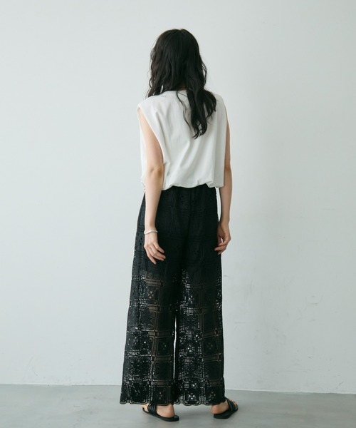 Trish（トリッシュ）の「スクエアレースイージーパンツ（その他パンツ・レディース・ホワイト/ブラック・FREE）」の15枚目の写真