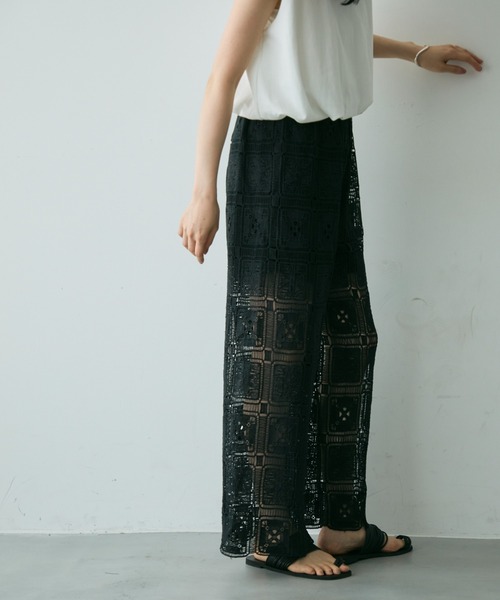 Trish（トリッシュ）の「スクエアレースイージーパンツ（その他パンツ・レディース・ホワイト/ブラック・FREE）」の11枚目の写真