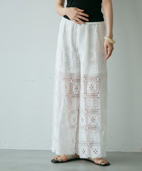 Trish（トリッシュ）の「スクエアレースイージーパンツ（その他パンツ・レディース・ホワイト/ブラック・FREE）」の18枚目の写真