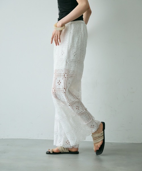 Trish（トリッシュ）の「スクエアレースイージーパンツ（その他パンツ・レディース・ホワイト/ブラック・FREE）」の22枚目の写真