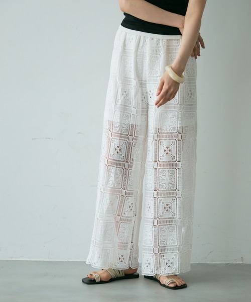 Trish（トリッシュ）の「スクエアレースイージーパンツ（その他パンツ・レディース・ホワイト/ブラック・FREE）」の19枚目の写真