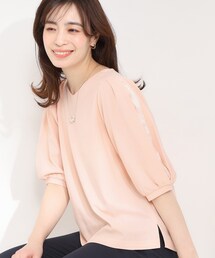 SHOO・LA・RUE | 【洗濯機可/S-LL/ストレッチ】スリットレーススリーブトップス(Tシャツ/カットソー)