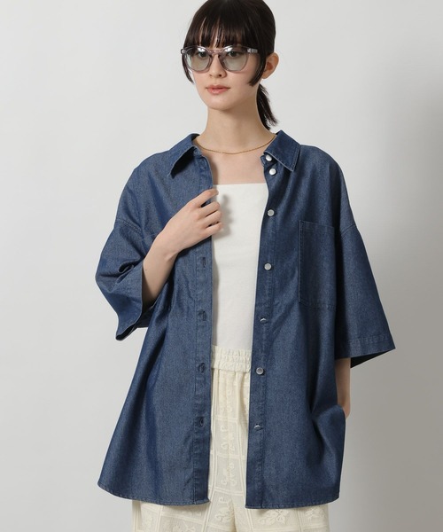 LAKOLE(ラコレ)の「冷感デニムシャツハーフスリーブ / 643709(シャツ/ブラウス・レディース・ブラック/ライトインディゴブルー/インディゴブルー・FREE)」の16枚目の写真